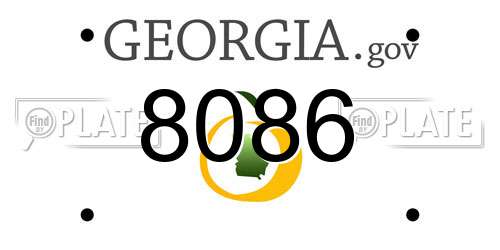 8086 Georgia License Plate