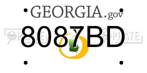 8087BD Georgia License Plate