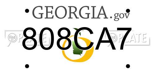 808CA7 Georgia License Plate