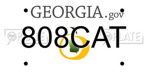 808CAT Georgia License Plate