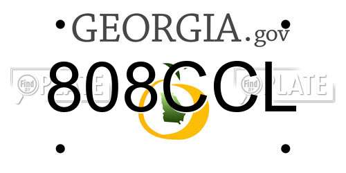 808CCL Georgia License Plate