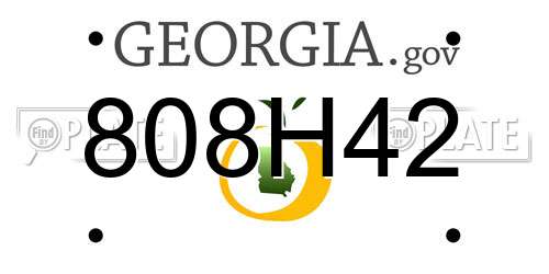 808H42 Georgia License Plate