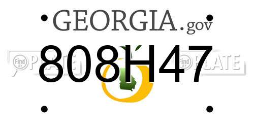 808H47 Georgia License Plate
