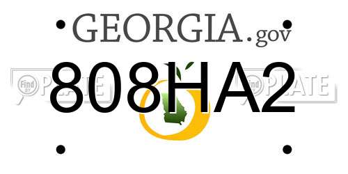 808HA2 Georgia License Plate