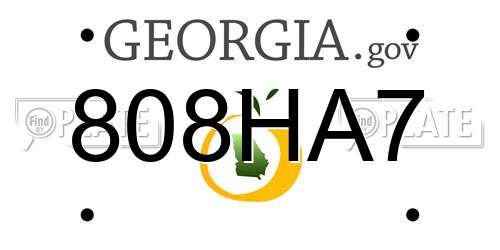 808HA7 Georgia License Plate