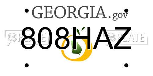808HAZ Georgia License Plate