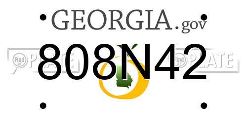 808N42 Georgia License Plate