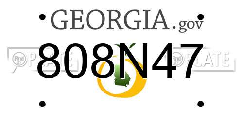 808N47 Georgia License Plate