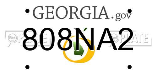 808NA2 Georgia License Plate
