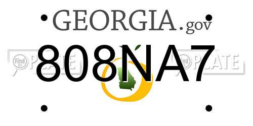 808NA7 Georgia License Plate