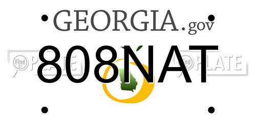 808NAT Georgia License Plate