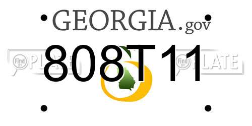 808T11 Georgia License Plate
