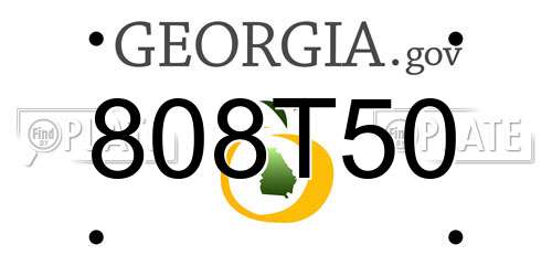 808T50 Georgia License Plate