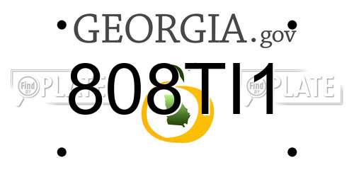 808TI1 Georgia License Plate