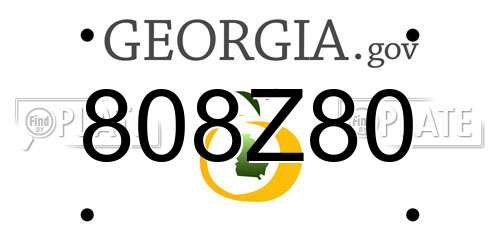 808Z80 Georgia License Plate