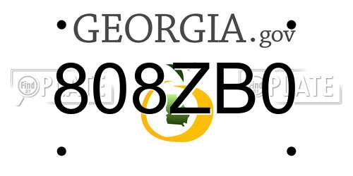 808ZB0 Georgia License Plate