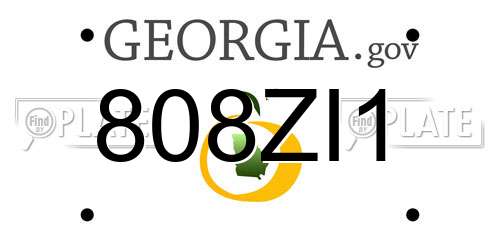 808ZI1 Georgia License Plate