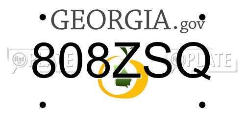 808ZSQ Georgia License Plate