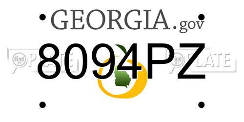 8094PZ Georgia License Plate