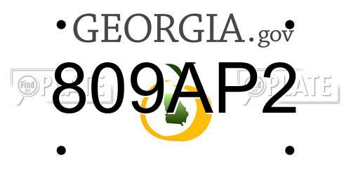 809AP2 Georgia License Plate