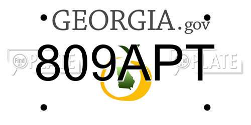 809APT Georgia License Plate