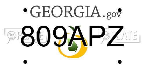 809APZ Georgia License Plate