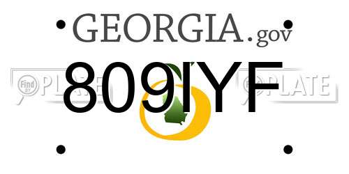 809IYF Georgia License Plate