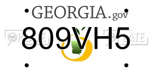 809VH5 Georgia License Plate