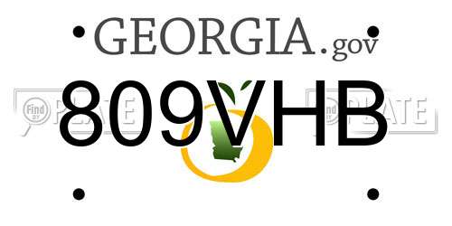 809VHB Georgia License Plate