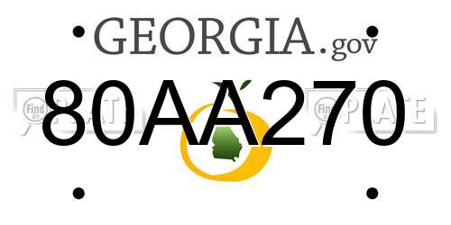 80AA270 Georgia License Plate