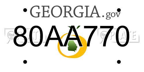 80AA770 Georgia License Plate