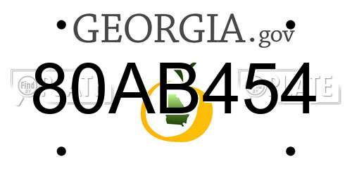 80AB454 Georgia License Plate