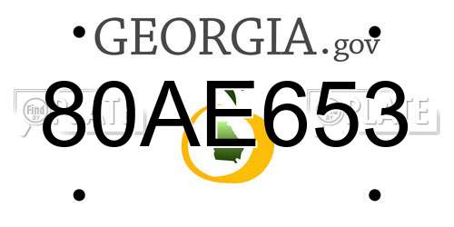 80AE653 Georgia License Plate