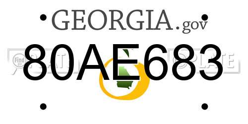 80AE683 Georgia License Plate