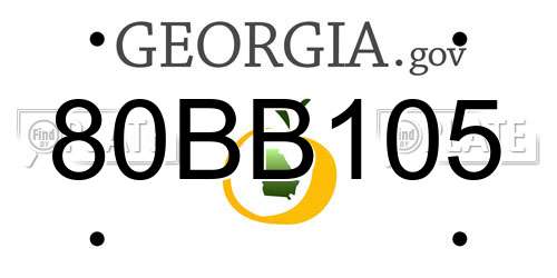 80BB105 Georgia License Plate