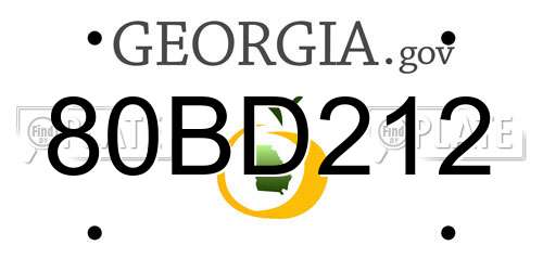 80BD212 Georgia License Plate
