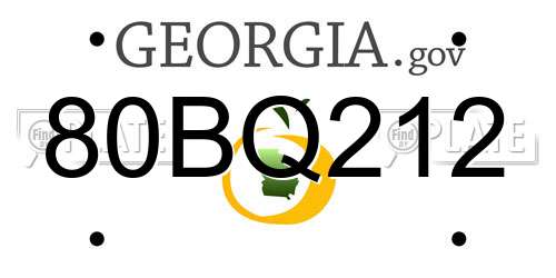 80BQ212 Georgia License Plate