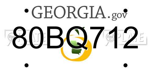 80BQ712 Georgia License Plate