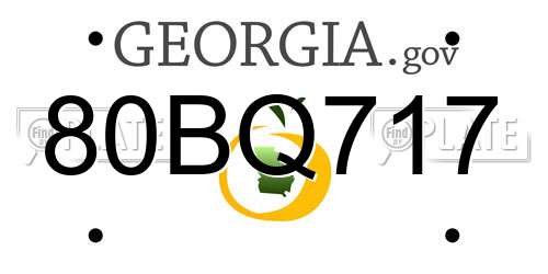 80BQ717 Georgia License Plate