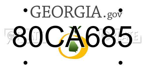 80CA685 Georgia License Plate