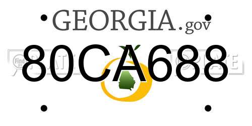 80CA688 Georgia License Plate