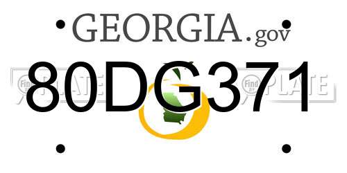 80DG371 Georgia License Plate