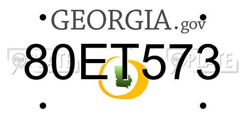 80ET573 Georgia License Plate