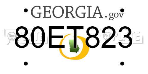 80ET823 Georgia License Plate