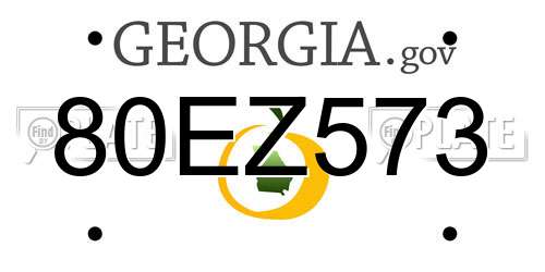 80EZ573 Georgia License Plate