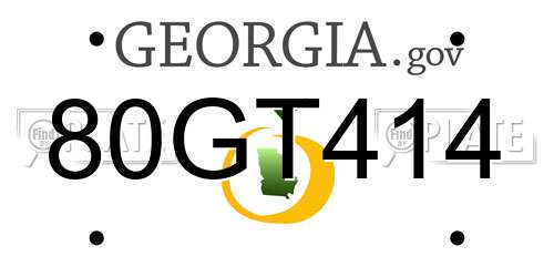 80GT414 Georgia License Plate