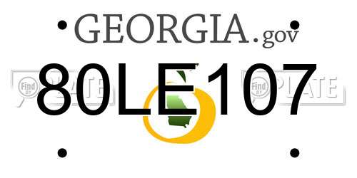 80LE107 Georgia License Plate
