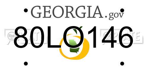 80LO146 Georgia License Plate
