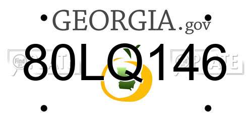 80LQ146 Georgia License Plate