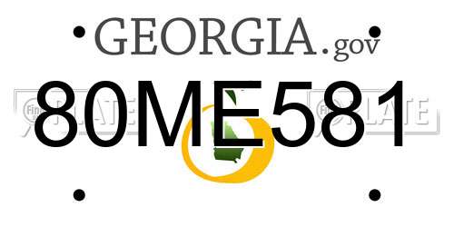 80ME581 Georgia License Plate